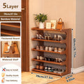 Bamboo Vertical Shoe Rack | 5 or 6 Tier