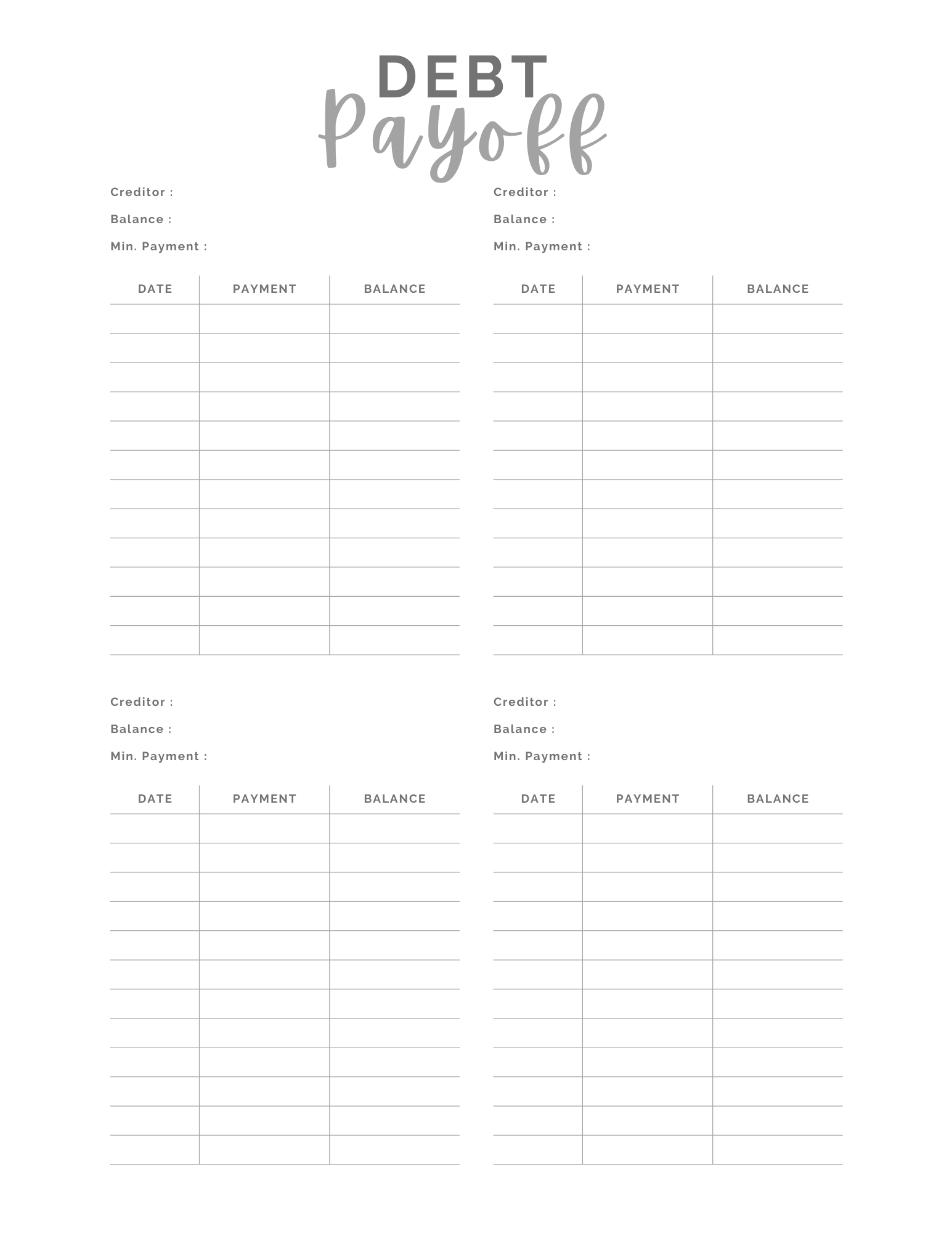 Debt Payoff Tracker