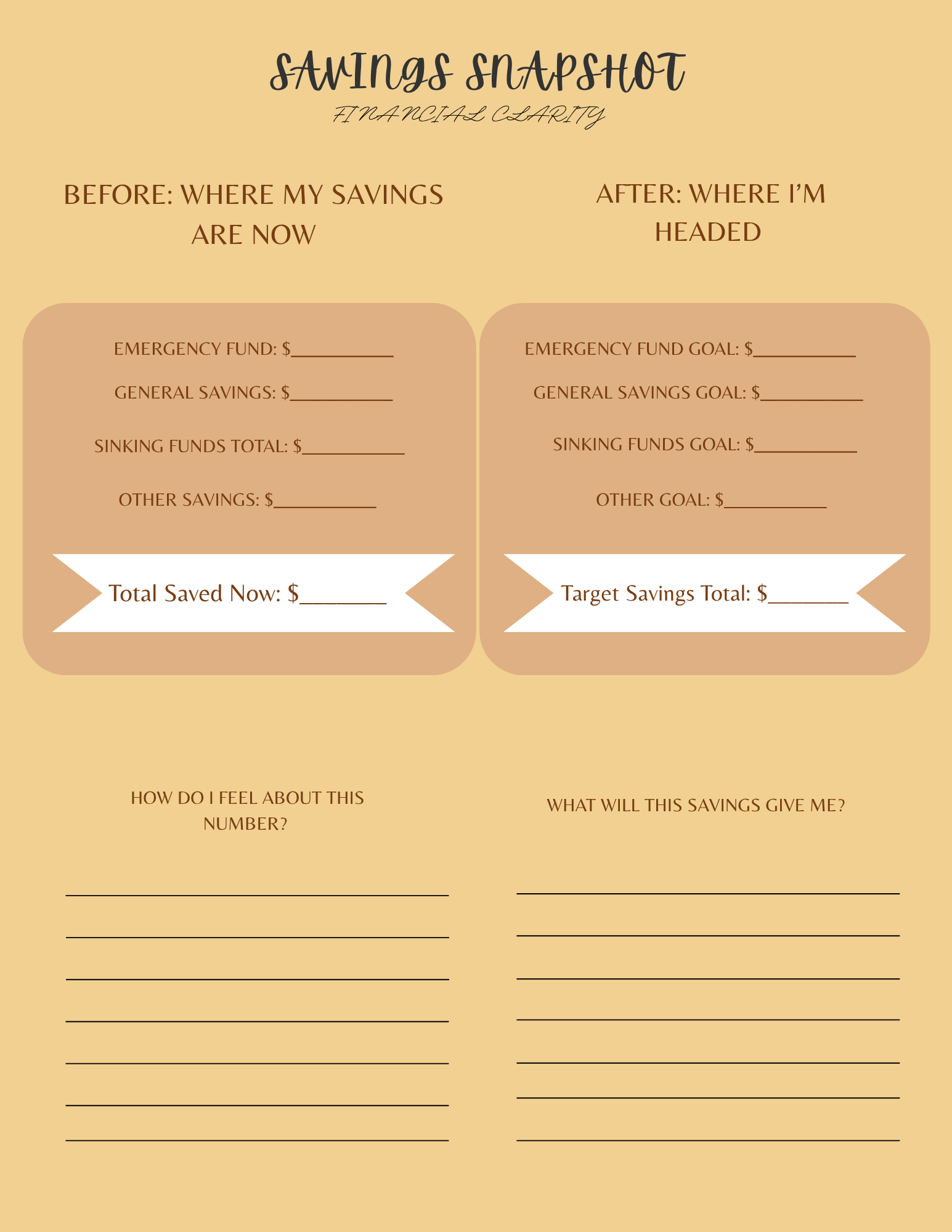 Financial Reset Planner