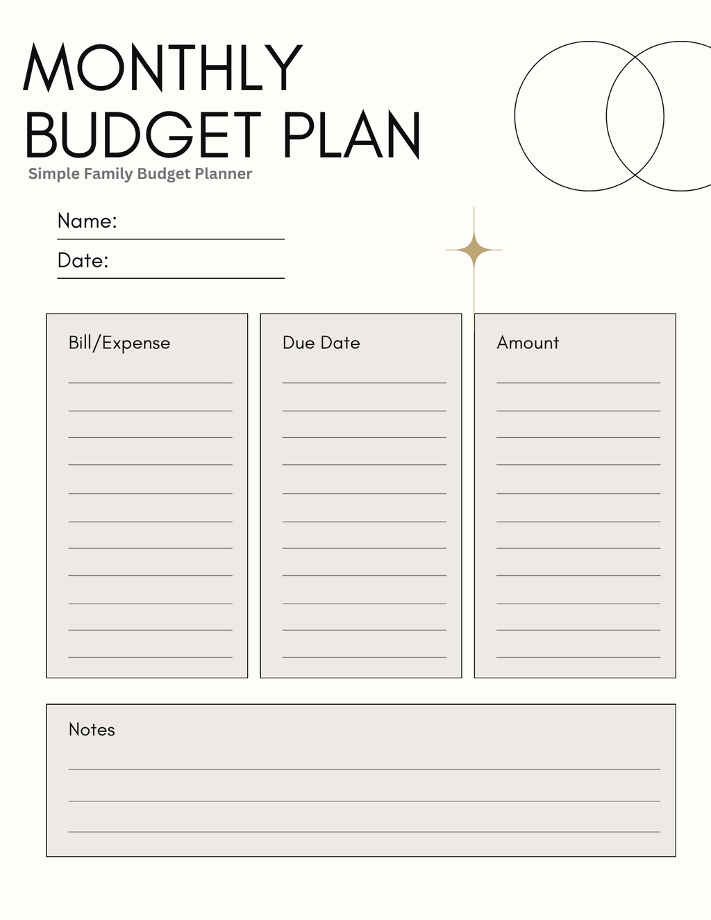 Monthly Budget Planner