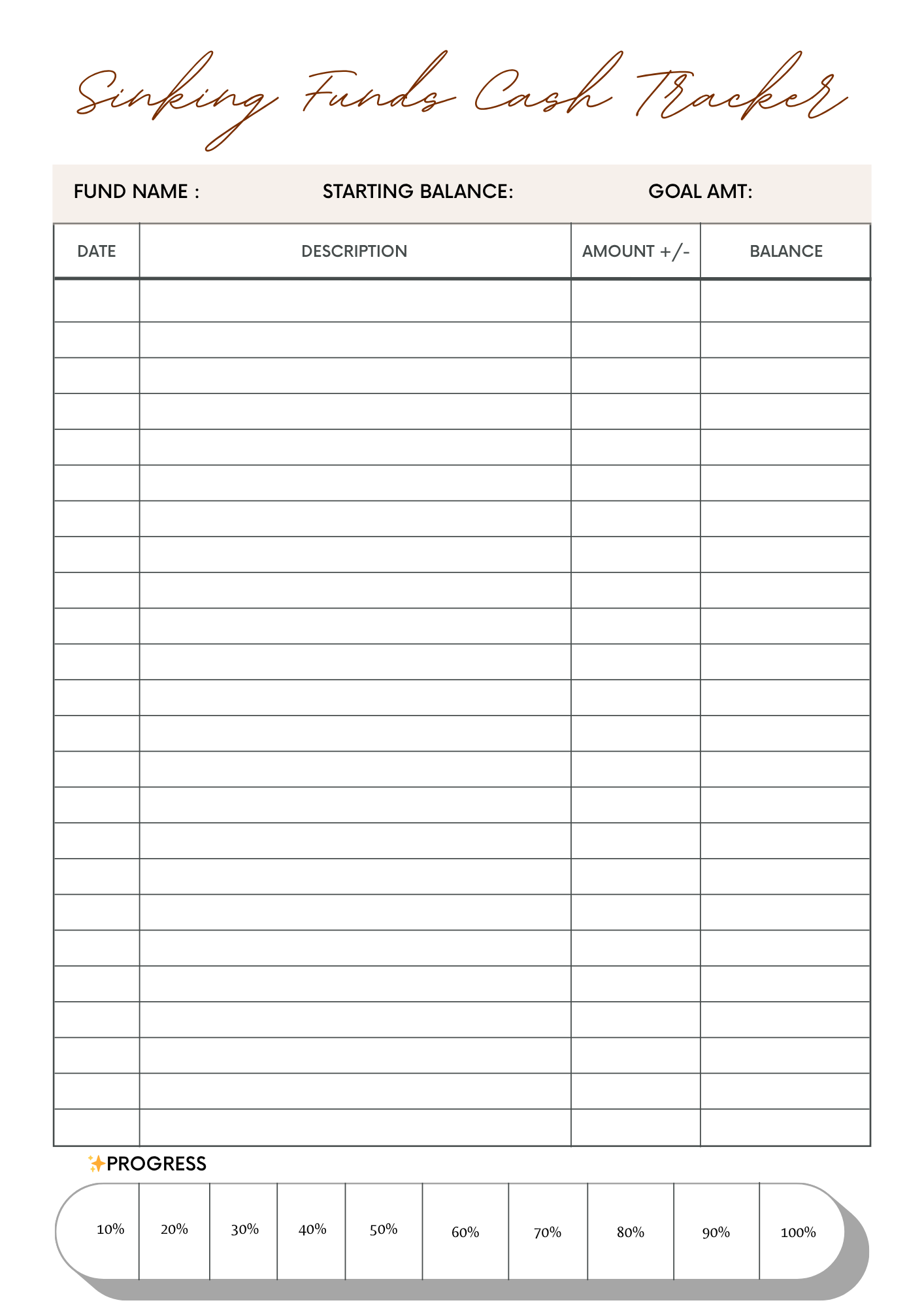 Minimalist Cash Stuffing Binder Envelopes - 4 Page Digital Set