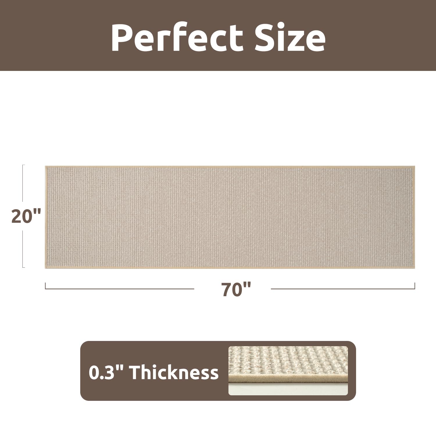 The Minimalist Kitchen Runner Rug - Light Tan