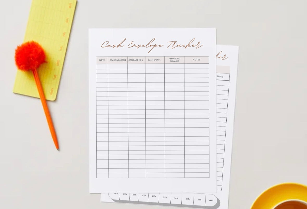 Minimalist Cash Stuffing Binder Envelopes - 4 Page Digital Set