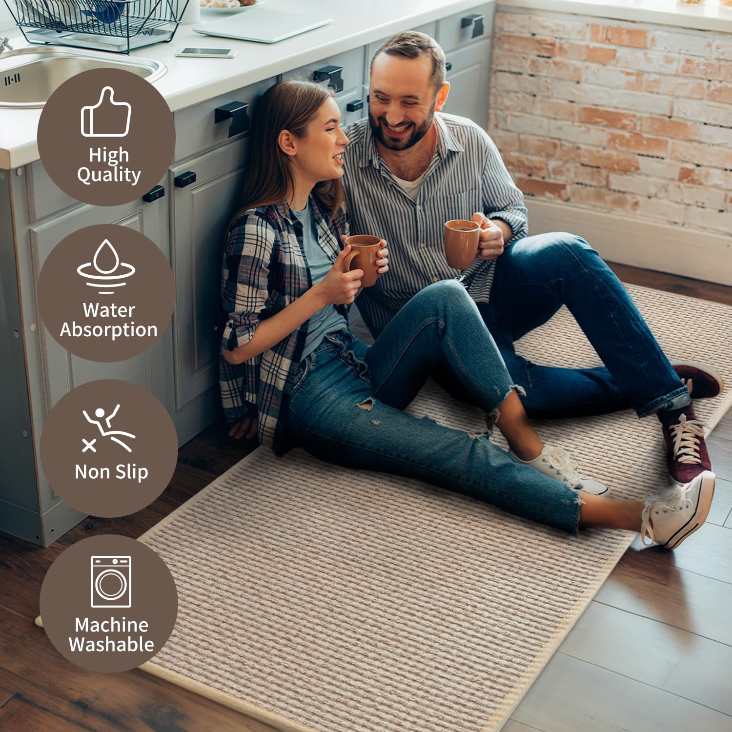 The Minimalist Kitchen Runner Rug - Light Tan