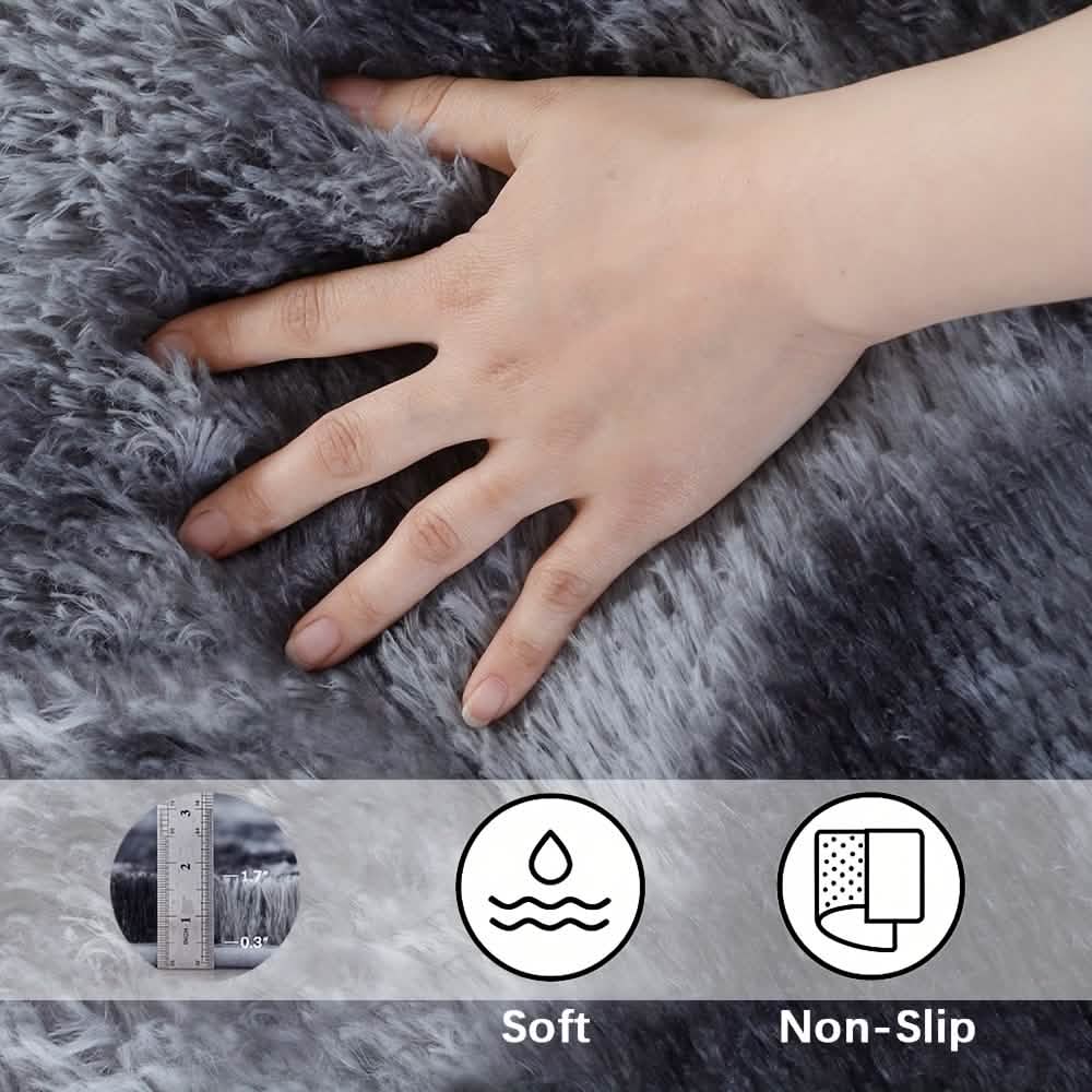 Cozy Gray Plush Area Rug
