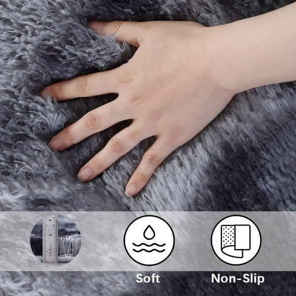 Cozy Gray Plush Area Rug