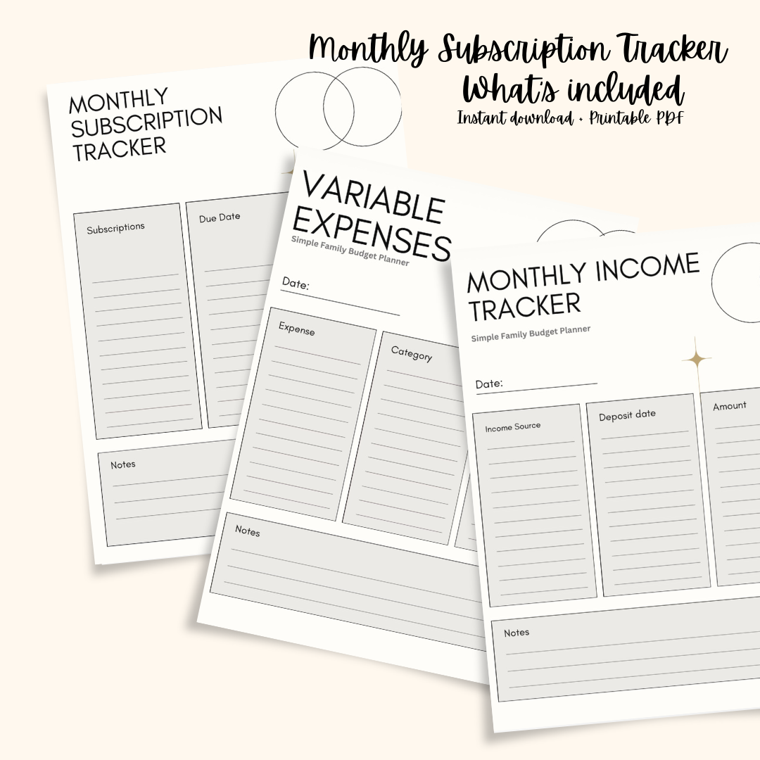 Monthly Subscription tracker