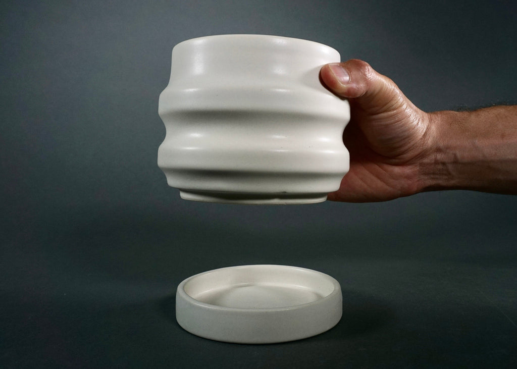Primera Deep-Ridged Ceramic Planters