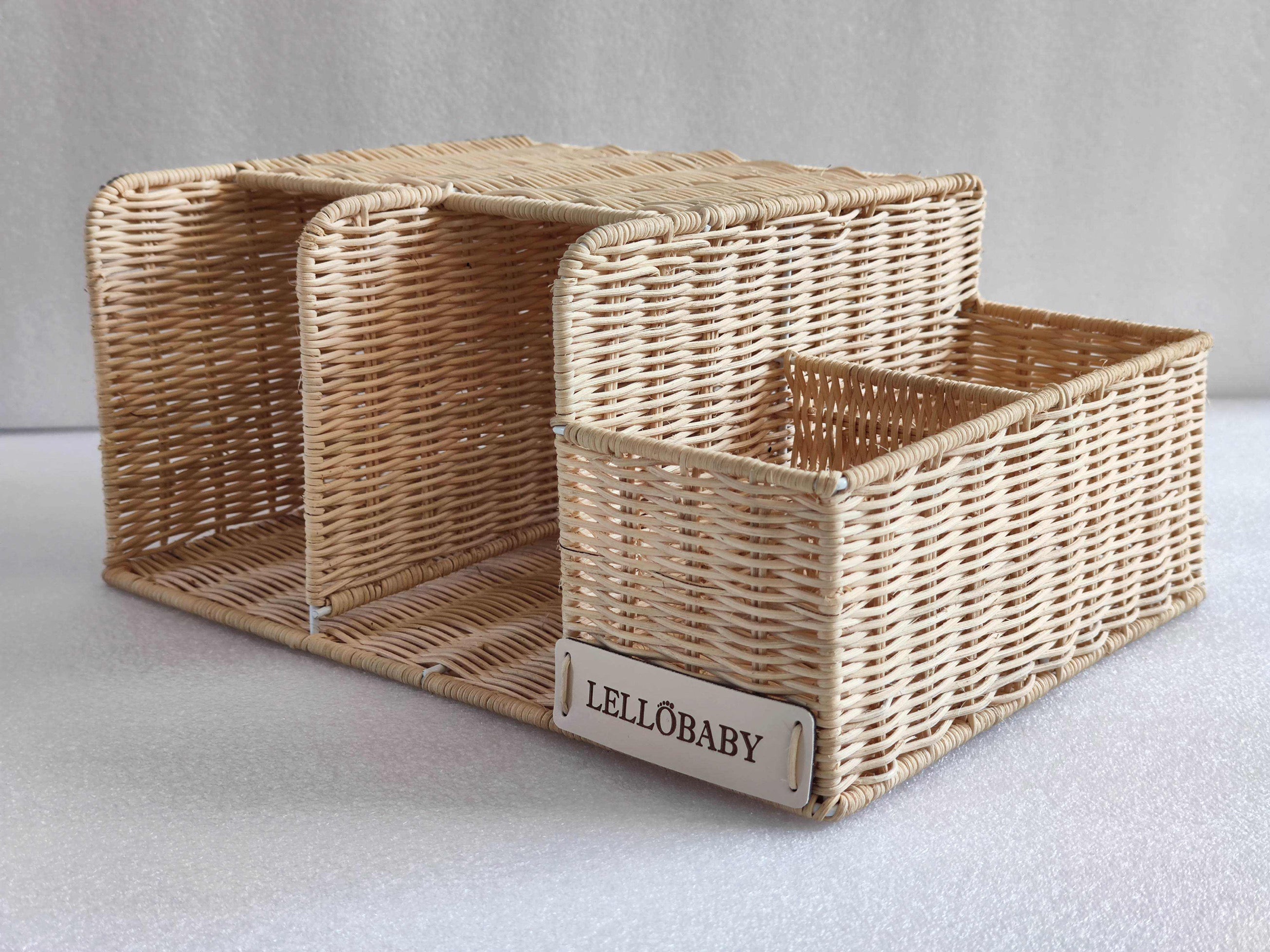 X Hampton BABY - Deluxe Rattan Diaper Caddy