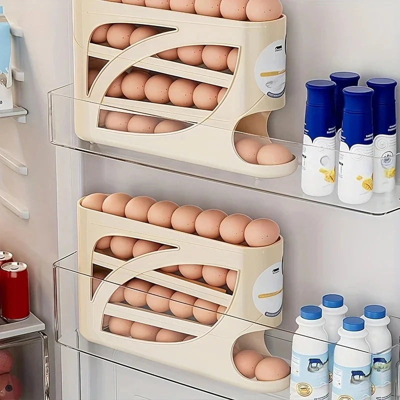 Sleek Egg Organizer Rack | Gravity-Fed Storage