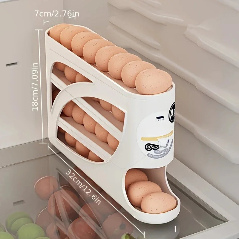 Sleek Egg Organizer Rack | Gravity-Fed Storage