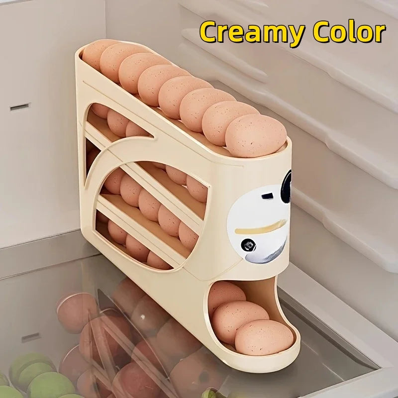 Sleek Egg Organizer Rack | Gravity-Fed Storage