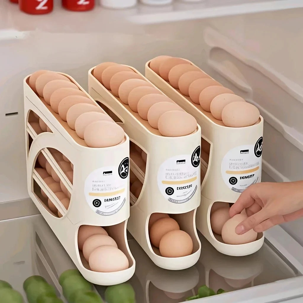 Sleek Egg Organizer Rack | Gravity-Fed Storage