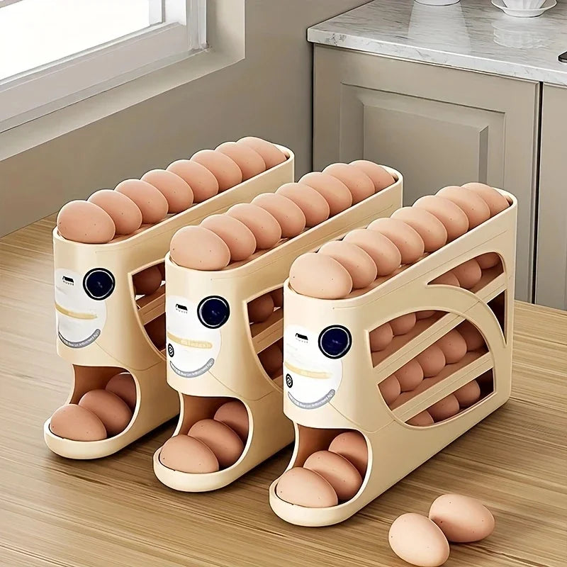 Sleek Egg Organizer Rack | Gravity-Fed Storage