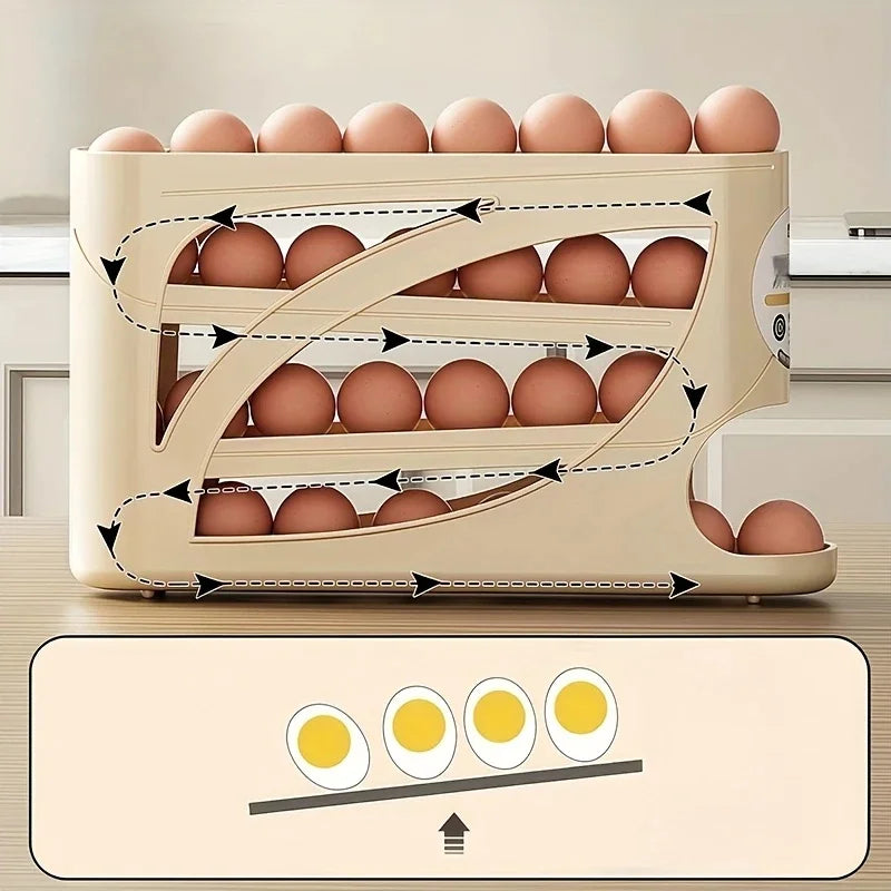 Sleek Egg Organizer Rack | Gravity-Fed Storage