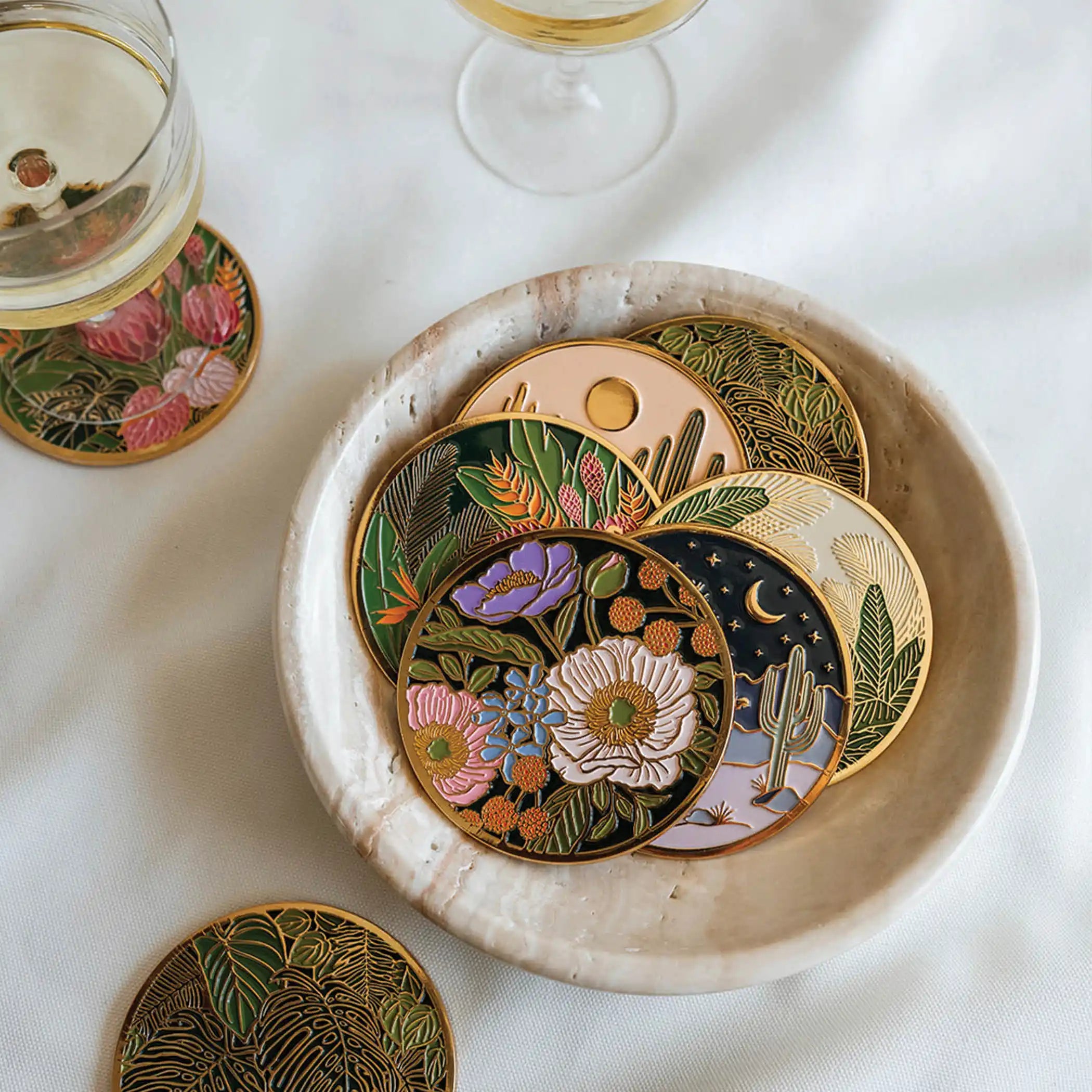 Luxurious Gold Drink Coasters