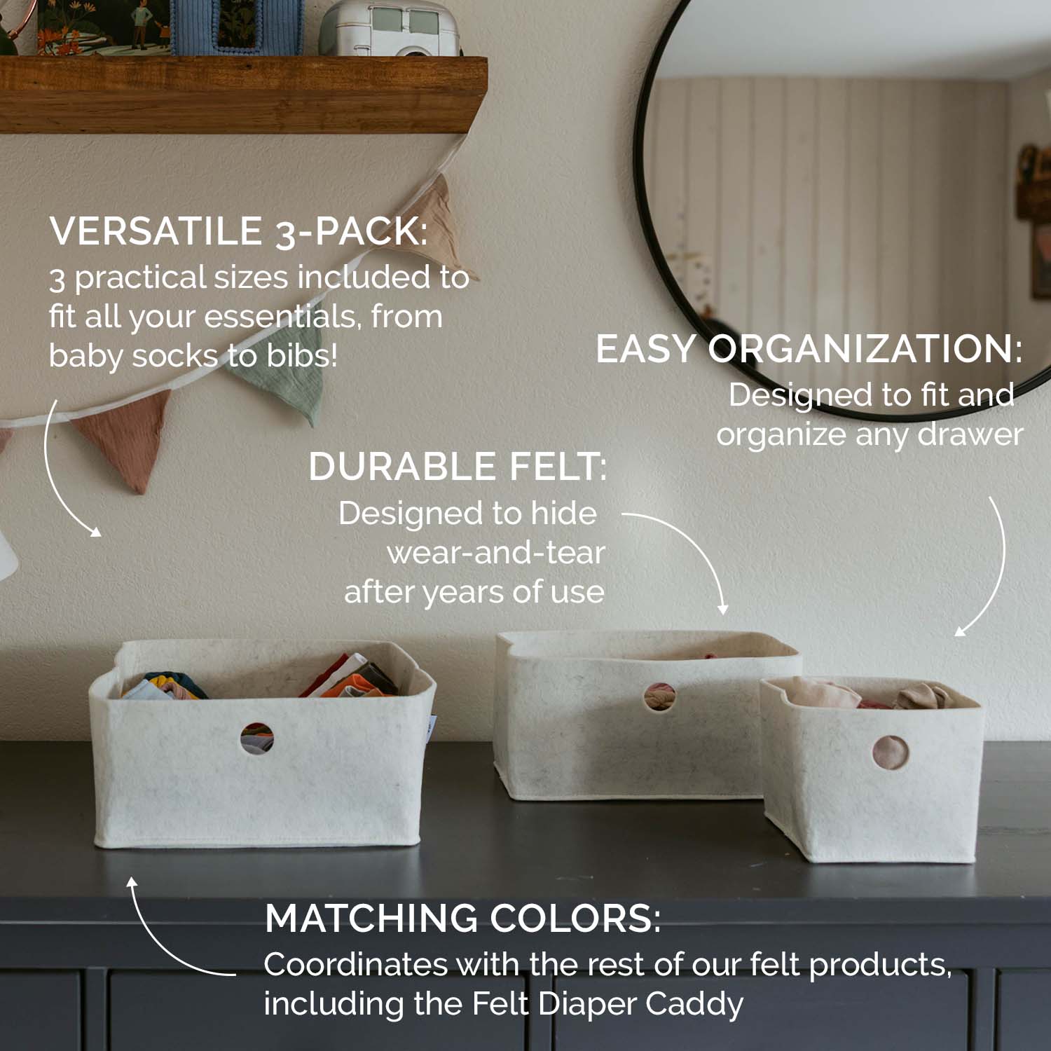 Soft Felt Drawer Organizers