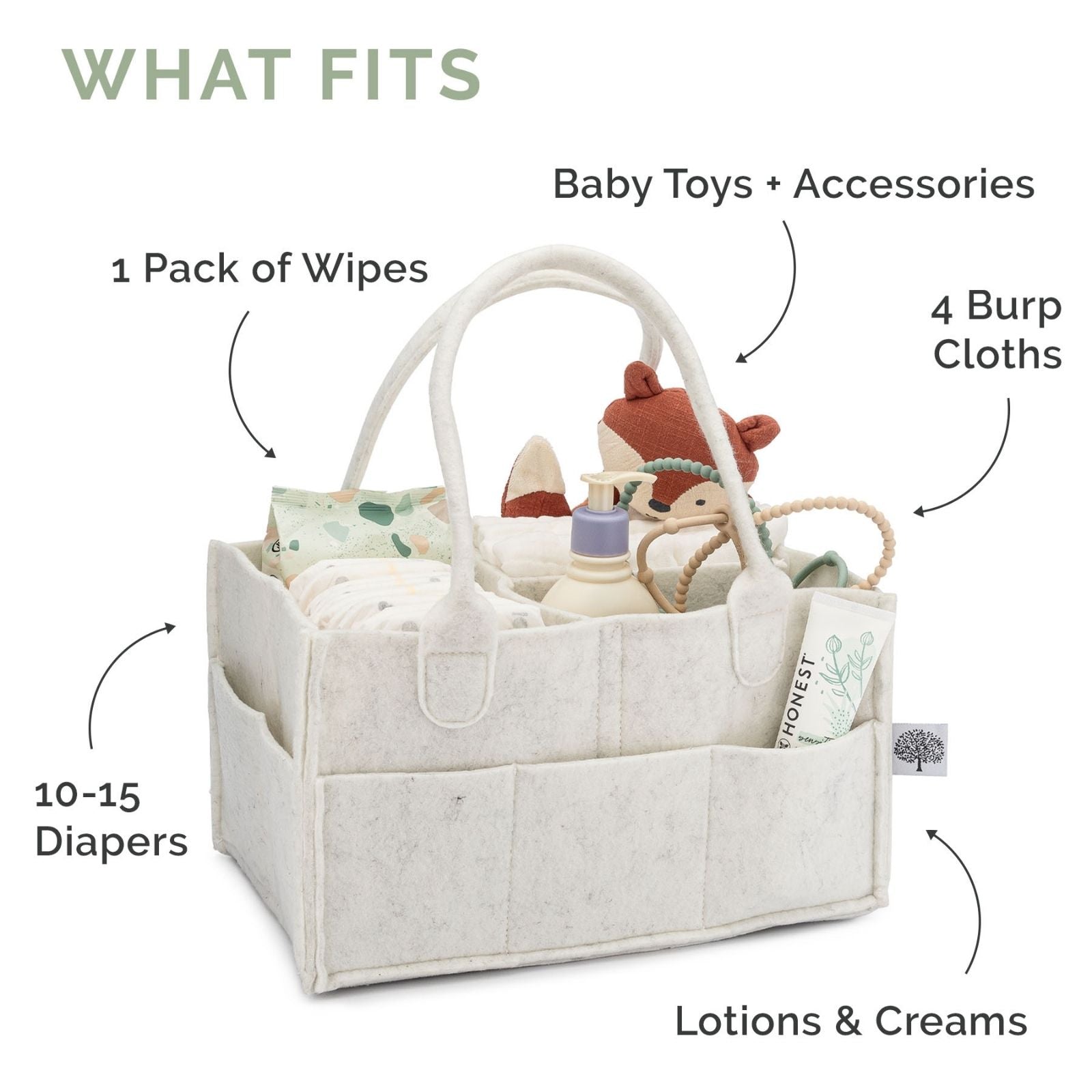 Ultimate Baby Organizer Caddy | Felt Diaper & Nursery Storage