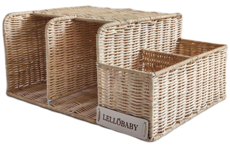 X Hampton BABY - Deluxe Rattan Diaper Caddy
