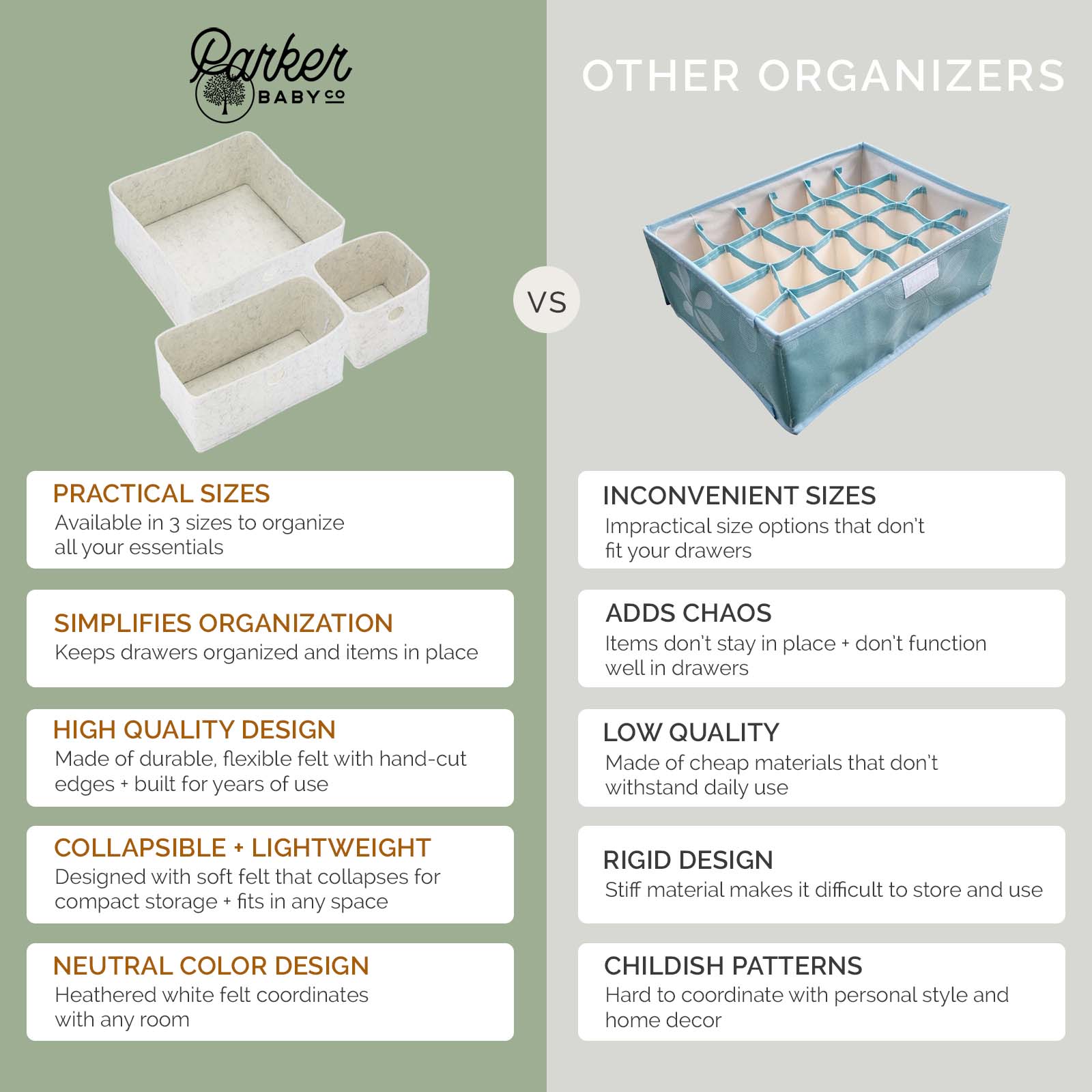 Soft Felt Drawer Organizers